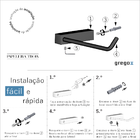 Kit De 3 Peças Acessórios Para Banheiro Preto Fosco Prátika 8