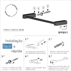 Kit De 3 Peças Acessórios Para Banheiro Preto Fosco Prátika 8