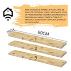 Kit De 3 Prateleira Madeira Pinus 60x10 Slim Reta