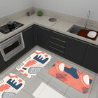 Kit De 3 Tapetes Para Cozinha Emborrachados Abstratos