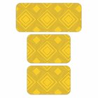 Kit De 3 Tapetes Para Cozinha Emborrachados Amarelo Geométrico