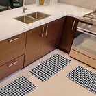 Kit De 3 Tapetes Para Cozinha Emborrachados Bolinhas Pretas