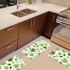 Kit De 3 Tapetes Para Cozinha Emborrachados Chaleira Verde