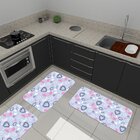 Kit De 3 Tapetes Para Cozinha Emborrachados Corações Com Form