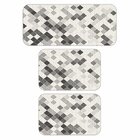 Kit De 3 Tapetes Para Cozinha Emborrachados Geometric Modern