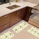 Kit De 3 Tapetes Para Cozinha Emborrachados Lets Cooking Bege