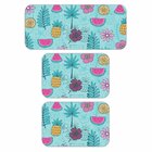 Kit De 3 Tapetes Para Cozinha Emborrachados Melancia E Flor