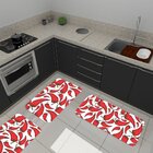 Kit De 3 Tapetes Para Cozinha Emborrachados Pimenta