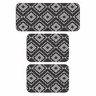 Kit De 3 Tapetes Para Cozinha Emborrachados Preto Triângulos