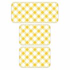 Kit De 3 Tapetes Para Cozinha Emborrachados Xadrez Amarelo