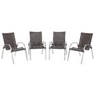 Kit De 4 Cadeiras Colombia Para Área Externa, Edícula Em Alum