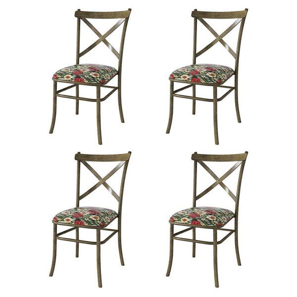 Kit De 4 Cadeiras De Jantar New Katrina Cairo Floral Hibisco