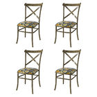 Kit De 4 Cadeiras De Jantar New Katrina Marrocos Floral Hibis