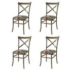 Kit De 4 Cadeiras De Jantar New Katrina Marrocos Floral Hibis