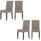 Kit De 4 Cadeiras Jade Com Tecido Em Suede Bordado