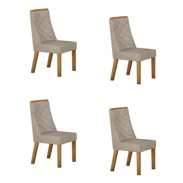 Kit De 4 Cadeiras Para Sala De Jantar Aurora Cinamomo/bege