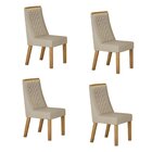 Kit De 4 Cadeiras Para Sala De Jantar Dora Bege