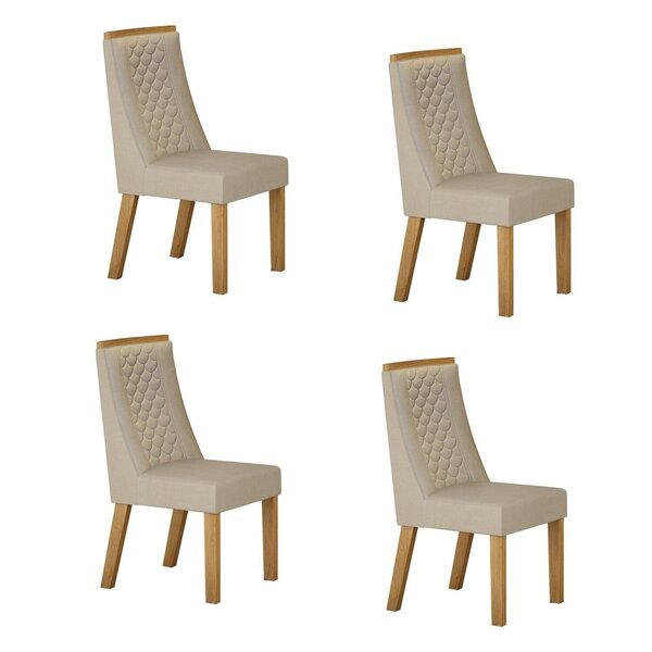 Kit De 4 Cadeiras Para Sala De Jantar Dora Bege
