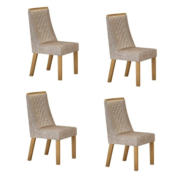 Kit De 4 Cadeiras Para Sala De Jantar Dora Bege