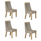 Kit De 4 Cadeiras Para Sala De Jantar Luna Cinamomo/bege