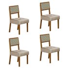 Kit De 4 Cadeiras Para Sala De Jantar Pés Em Madeira Maciça L