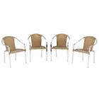 Kit De 4 Cadeiras Toquio Para Área Externa, Edícula Em Alumin