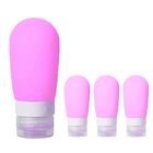 Kit De 4 Frascos De Silicone Para Viagem - Rosa