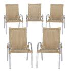 Kit De 5 Cadeiras Colombia Para Área Externa, Edícula Em Alum