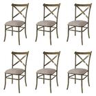 Kit De 6 Cadeiras De Jantar New Katrina Cairo Bege Lunar - Co