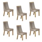 Kit De 6 Cadeiras Para Sala De Jantar Luna Cinamomo/areia