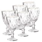 Kit De 6 Taças E Jarra Diamond Transparente Fio De Ouro - Lyo