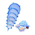 Kit De 6 Tampas De Silicone Universal  - Azul