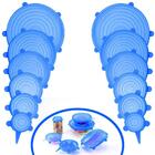 Kit De 6 Tampas De Silicone Universal  - Azul