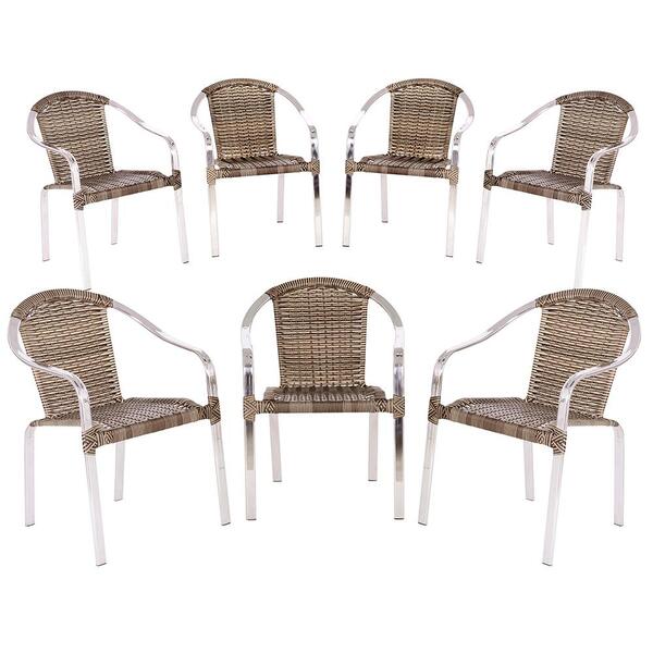 Kit De 7 Cadeiras Toquio Para Área Externa, Edícula Em Alumin