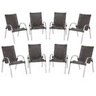 Kit De 8 Cadeiras Colombia Para Área Externa, Edícula Em Alum