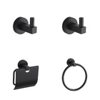 Kit De Acessórios 4 Peças Para Banheiro Preto Fosco