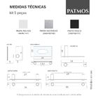 Kit de Acessórios Banheiro Patmos 5 Peças Prata Escovado Acet