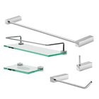 Kit de Acessórios Banheiro Prateleira Proteção Fenda Quadrada