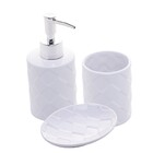 Kit de Acessórios de Bancada para Banheiro 3 Peças Branco  Lyor