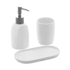 Kit de Acessórios de Bancada para Banheiro 3 Peças Branco  Lyor