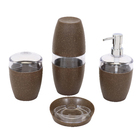 Kit de Acessórios Eco Cana Marrom 4 peças Martiplast