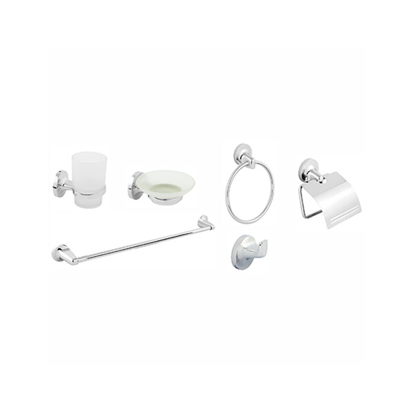 Kit De Acessórios Luxo 6 Peças Para Banheiro Em Aço Inox