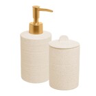 Kit de Acessórios para Bancada de Banheiro 2 Peças Cerâmica Bege n/a Lyor