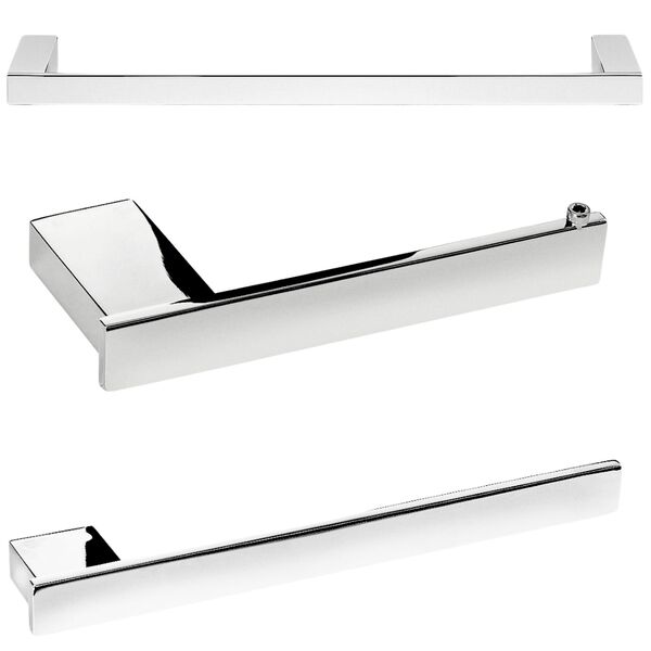 Kit De Acessórios Para Banheiro 3 Peças Cromado Un.master