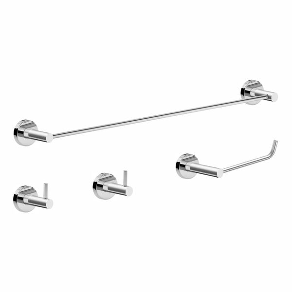 Kit De Acessórios Para Banheiro 4 Peças Alto Brilho Atenas