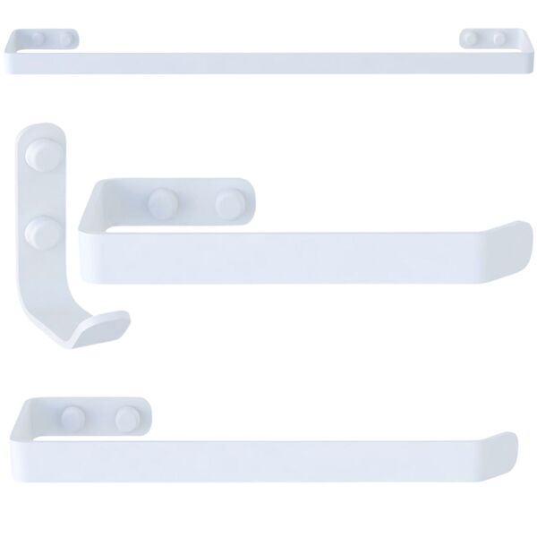 Kit De Acessórios Para Banheiro 4 Peças Branco Un.plus