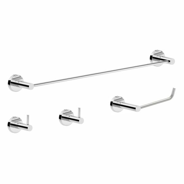 Kit De Acessórios Para Banheiro 4 Peças Escovado Atenas