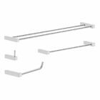 Kit De Acessórios Para Banheiro 4 Peças Metal Escovado Troia