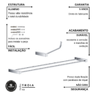 Kit De Acessórios Para Banheiro 4 Peças Metal Escovado Troia