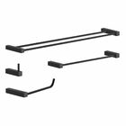 Kit De Acessórios Para Banheiro 4 Peças Metal Preto Fosco Tro